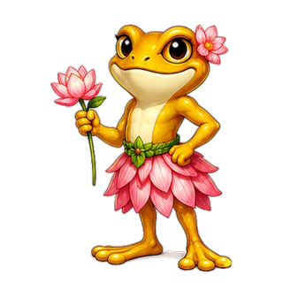 Summer Lotus frog skin, pink and green lotus-themed frog