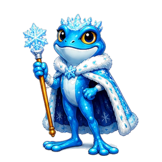 Winter Frost frog skin, icy blue frog